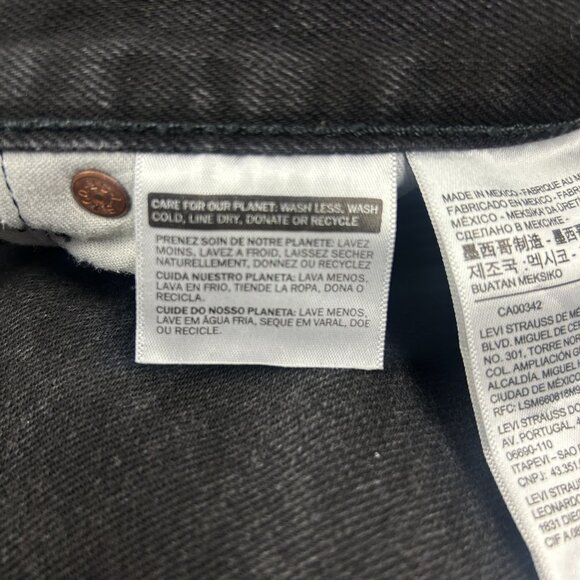 Levi's 501 Original Straight Button Fly Jeans Mens 34x32 Black Five Pocket Cotto - Picture 6 of 8